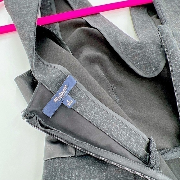 Madewell E1516 Dark Gray Leather Insert Ponte Sleeveless Dress size 4 - Picture 14 of 15